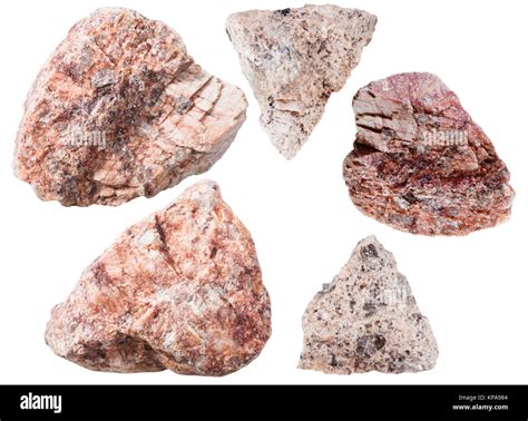 pink granitic gneiss rock and granite stones Stock Photo - Alamy