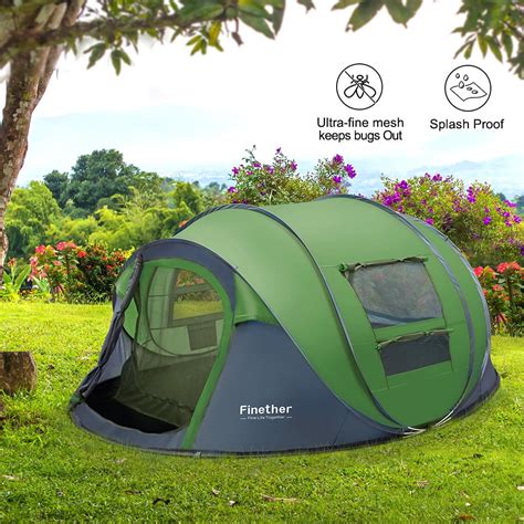 3-4 Person Camping Tent，Finether Tent Outdoor Ultralight Waterproof ...