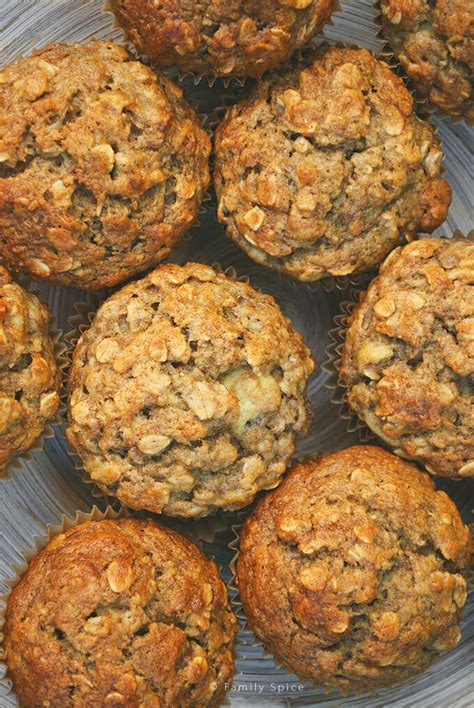 Low Fat Banana Oatmeal Muffins - Family Spice