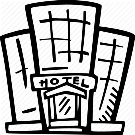 Hotel Building Monochrome Clip Art Hotel Clipart Black And White Png | Images and Photos finder