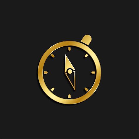 Compass, icon gold icon. Vector illustration of golden style on dark ...