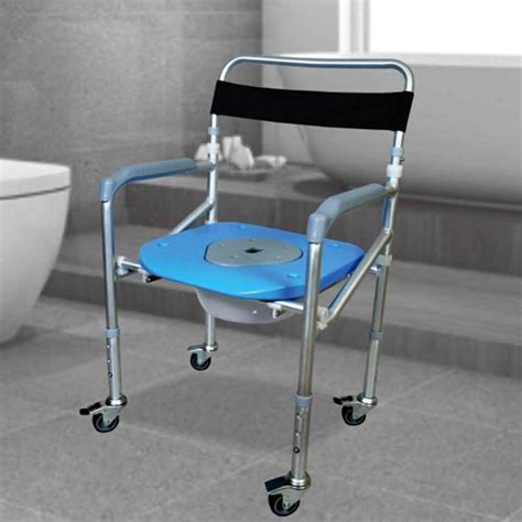 Buy Vissco Comfort Foldable Commode Shower Chair with Wheels at lowest price | Dotage Store