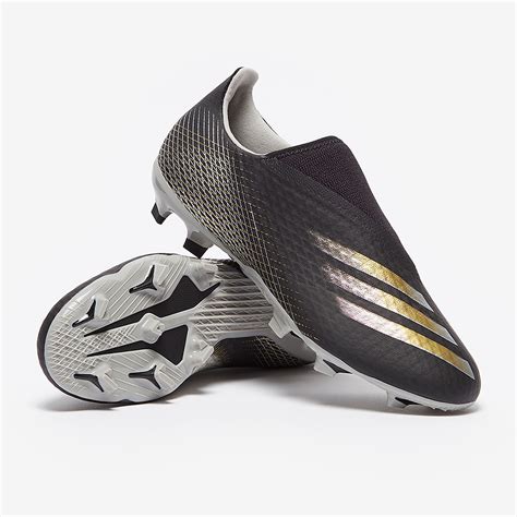 adidas X Ghosted .3 Laceless FG - Core Black/Metallic Gold Melange/Grey ...