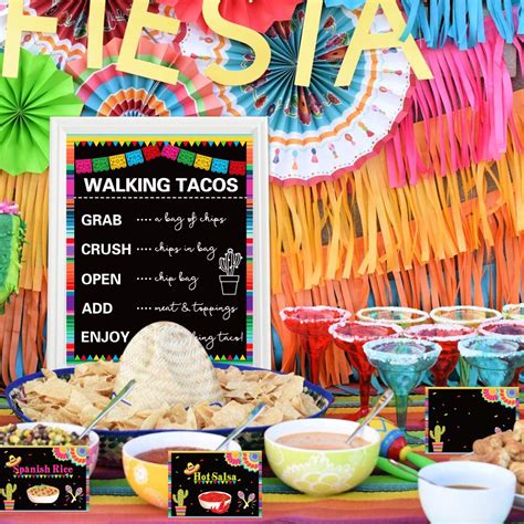 Taco Bar Decoration Kit, Mexican Fiesta Party Decorations Taco Bar ...