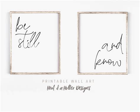 Be Still And Know Printable Wall Art Above Bed Set of 2 | Etsy