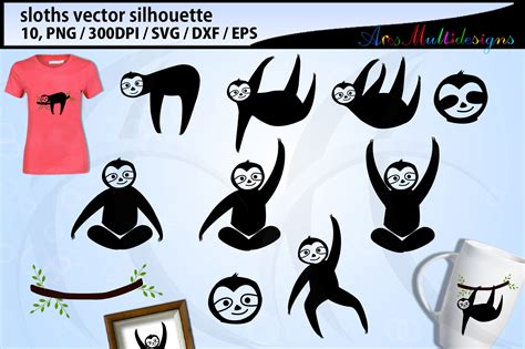 Sloth silhouette svg By ArcsMultidesignsShop | TheHungryJPEG