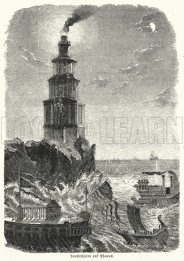 Pharos, ancient Greek lighthouse stock image | Look and Learn