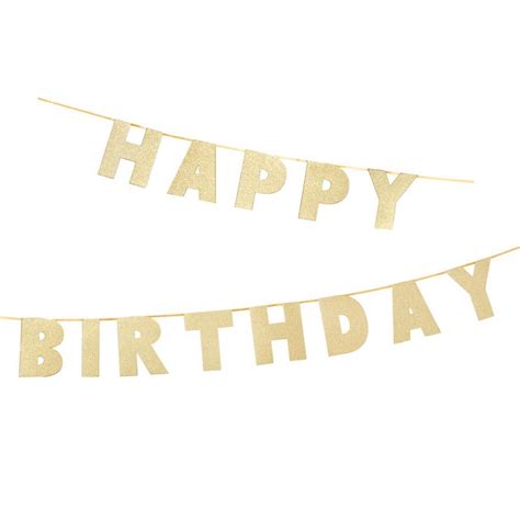 Luxe Gold Glitter Happy Birthday Banner – Party Splendour