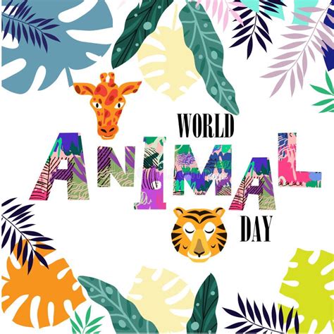 World animal day poster stock vector. Illustration of hair - 124027279