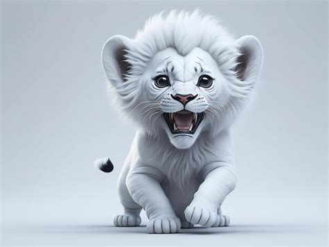 Premium AI Image | A baby white lion