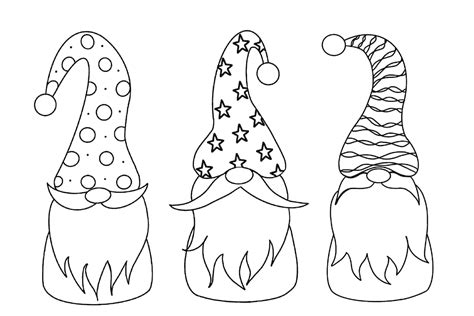 Free Printable Christmas Gnome Coloring Pages