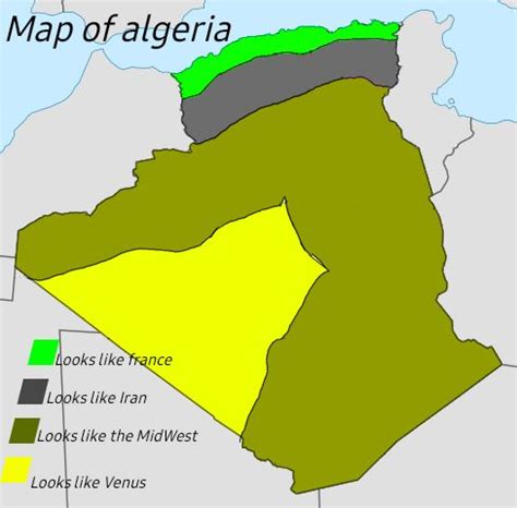 Map of algeria with all its 4 climates. | Scrolller