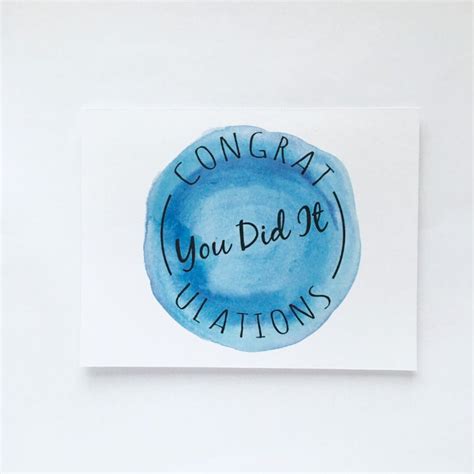 Congratulations You Did It Card & Envelope Free Shipping - Etsy