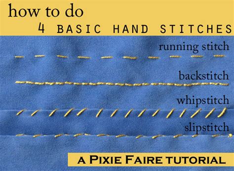 Hand Sewing Stitch Types