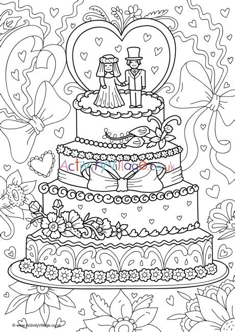 Wedding Cake Colouring - Wiki Cakes