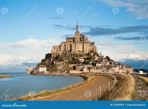 Mont Saint-Michel, High Tide, Autumn Stock Image - Image of ...