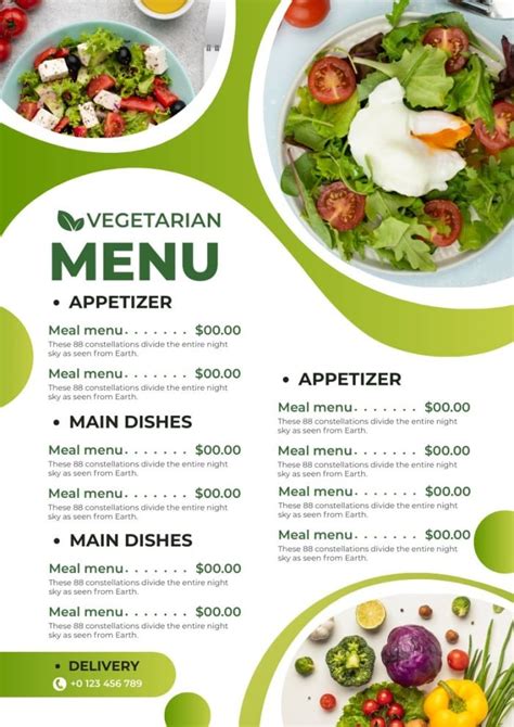 Personalize this Gradient Abstract Vegetarian Delivery Restaurant Menu ready-made template