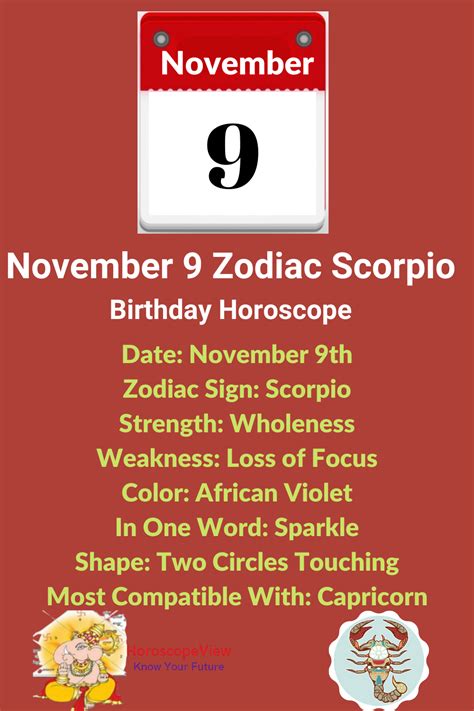 November 9 Zodiac Sign Compatibility