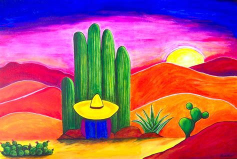 "Siesta II" by Pamela Price Mexican Art Painting, Cactus Painting ...