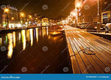 Amsterdam in the Bright Lights of the Night City Editorial Image - Image of building, design ...