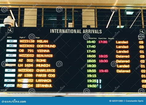 International Arrivals Board Stock Photo - Image of flights, board: 60591088