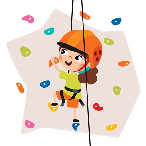 Cartoon Kid Climbing Rock Wall 13474177 Vector Art at Vecteezy