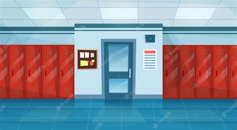 Premium Vector | Empty School Corridor