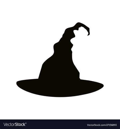 Silhouette witch hat for halloween Royalty Free Vector Image