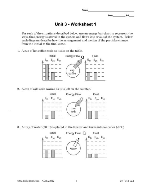 Work Energy Bar Charts Worksheet - Chart Examples