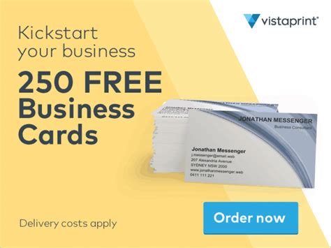 VistaPrint – 250 Free Business Cards | Bargainer.co.nz