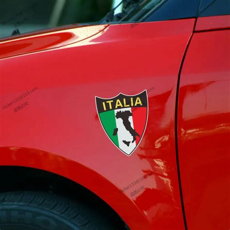 10cm High Reflective Shield Italy Italian Flag Map Car Decal Sticker, cool Sticker-in Car ...