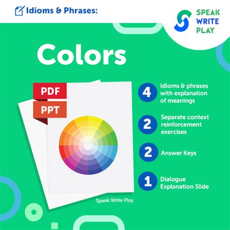 Color Idioms and Phrases | English Vocabulary | Speak Write Play