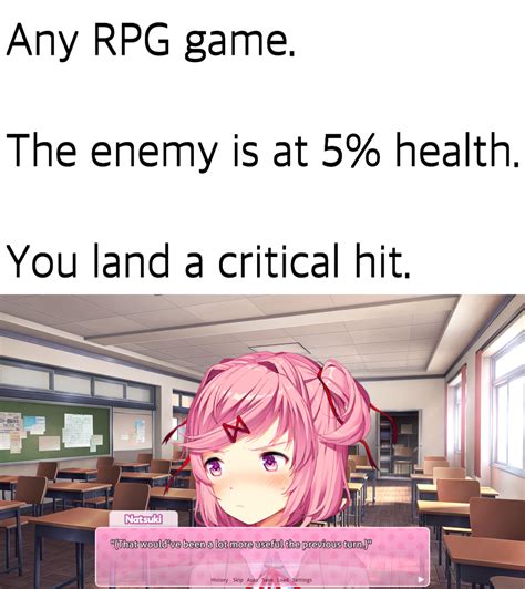 Random meme about fights in RPG games. : DDLC