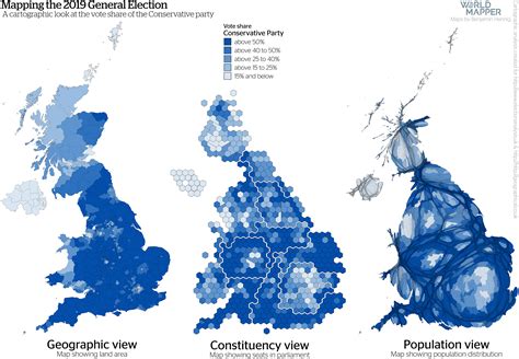 Cartographic Views of the 2019 General Election - Worldmapper