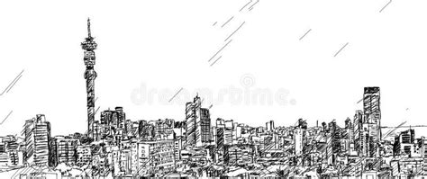 Johannesburg Skyline. Hand drawn sketch of the Johannesburg city skyline , #sponsored, #Hand, # ...