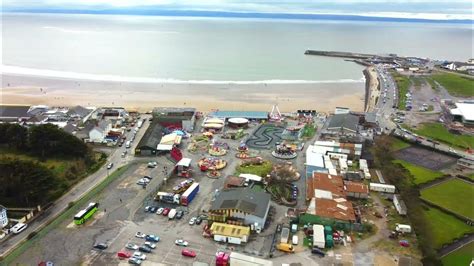 Porthcawl Drone: Fair, Hi Tide, Monster Park, Beach + Aldi - YouTube