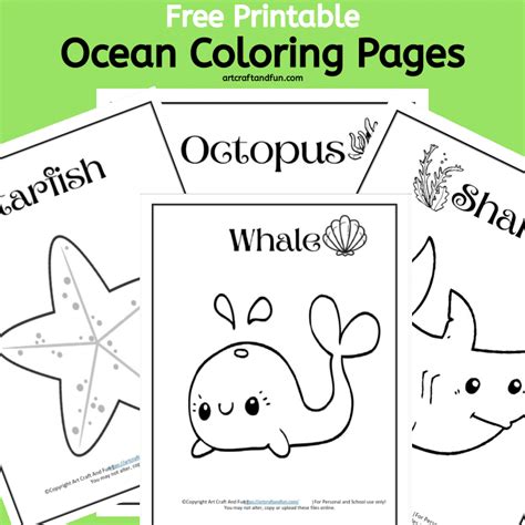 Free Printable Ocean and Sea Animal Coloring Pages
