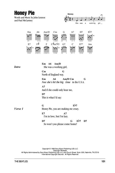 Honey Pie by The Beatles - Guitar Chords/Lyrics - Guitar Instructor