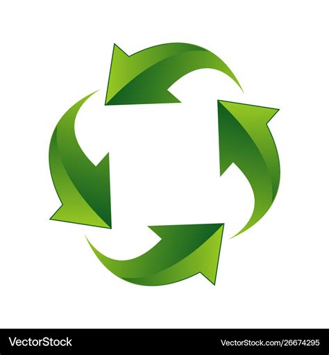 Creative 3d recycling logo design concept Vector Image