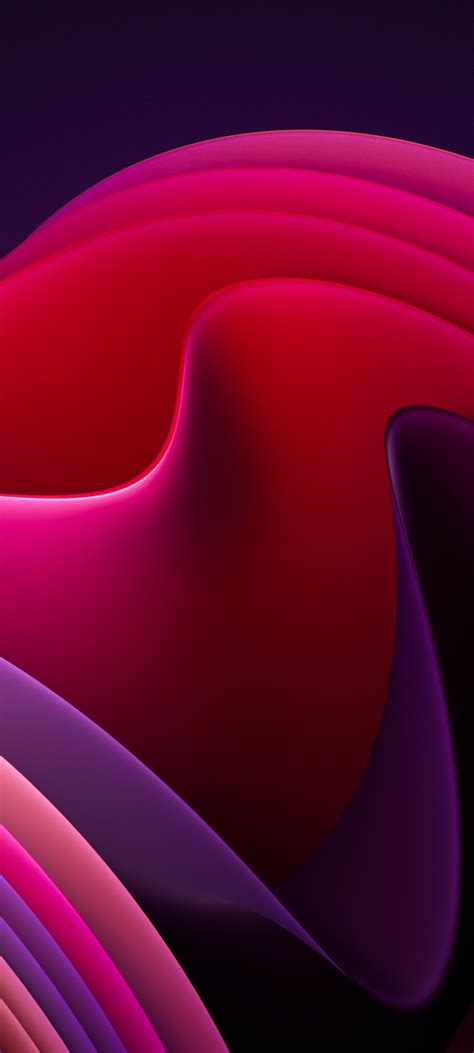 Windows 11 Wallpaper 4K, Flow, Dark Mode, Dark background, Pink, Abstract, #5747