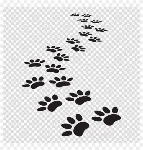 Vector Dog Paw Prints Clipart Dog Cat Tiger - Paw Prints Trail Sticker ...