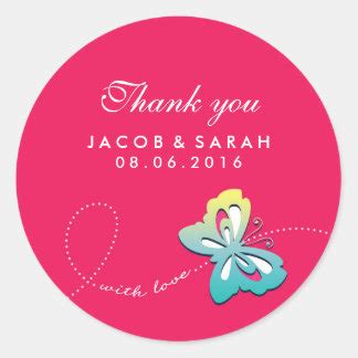 Butterfly Thank You Stickers | Zazzle