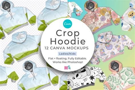 Crop Hoodie Mockup for Canva Ladies Hoodie Kids Hoodie Realistic Hoodie Mockup Pattern Mockup ...