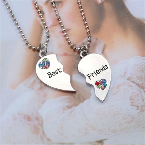 2 Piece Set Fashion Best Friend Couple Pendant Necklace Jewelry – Atom ...