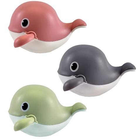 Anjetan 3PCS Wind up Whale Bath Toy Floating Interactive Cute Animal ...