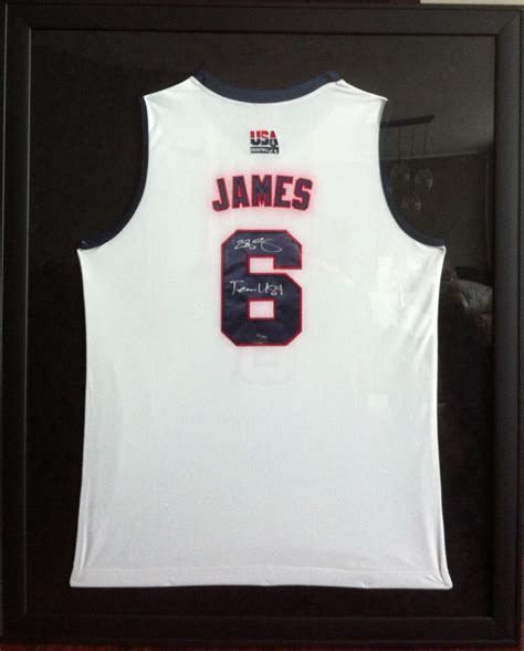 LeBron James Signed LE Team USA 35x45 Custom Framed Jersey Inscribed ...