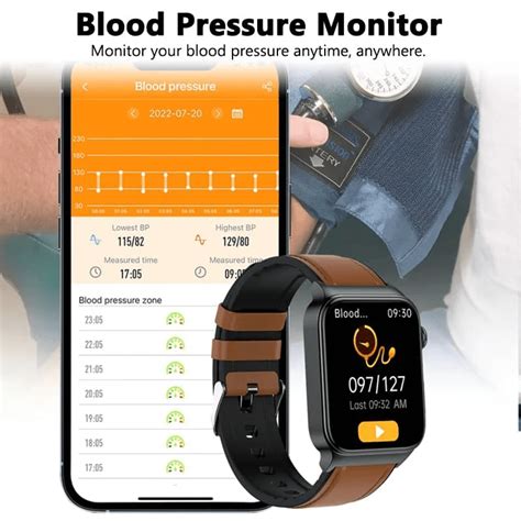 ECG Smart Watch with Blood Pressure Monitor Body Temperature Blood ...