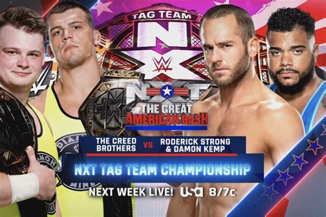 NXT fills out the card for The Great American Bash next week - Cageside ...