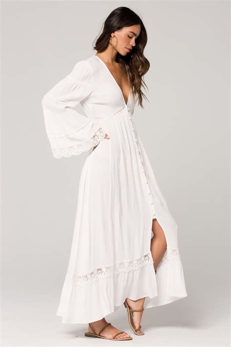 Baja Lace Duster Maxi Dress – Band of Gypsies | Long sleeve white maxi dress, Long sleeve ...