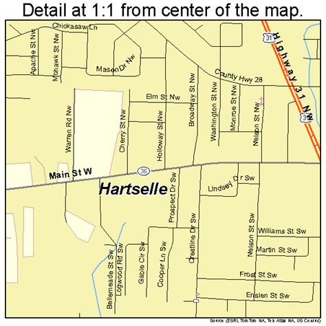 Hartselle Alabama Street Map 0133448